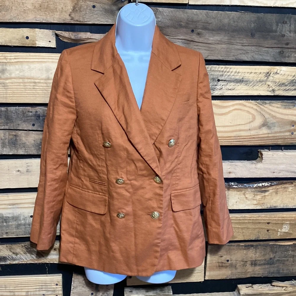 J. CREW Petite Bristol blazer in‎ stretch linen blend Size 6P